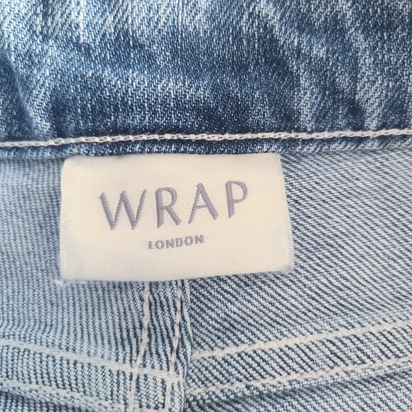 Wrap London Light Blue Wash Denim Frayed Hem Ankle Jeans US Women's 8 - Picture 3 of 5